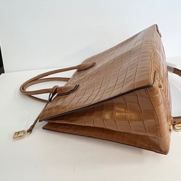 Michael Kors Croc Embossed Leather Adjustable Handbag Crossbody - Picture 12 of 16